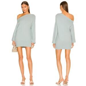 Song of Style Ailey‎ Off The Shoulder Knit Dress Pale Blue Fall Cozy Winter XS